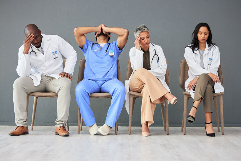 Frustrated group of healthcare providers