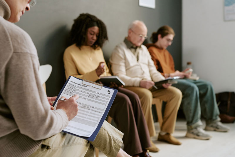 Patients in the waiting room